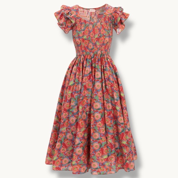 Ivy City Co Dresses & Skirts - Ivy City Co. Hattie Smocked Midi Dress Poppy Floral Small